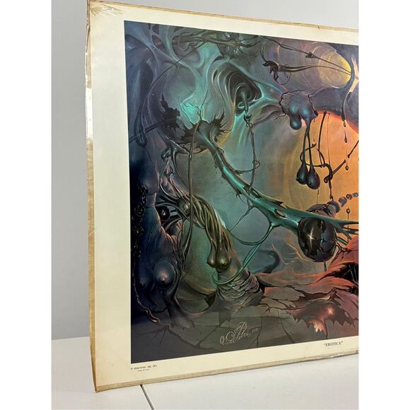 Vintage 1973 John Pitre Erotica Original Signed Poster USA 35.5x25.5in - Picture 2 of 7